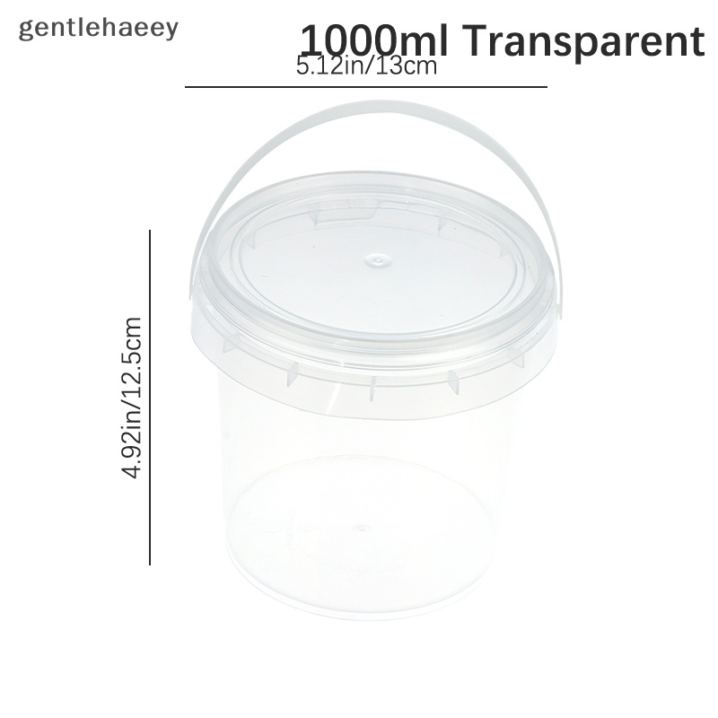 Xô Nhựa Trong Suốt Có Nắp Và Tay Cầm Dung Tích 500 / 1000ML