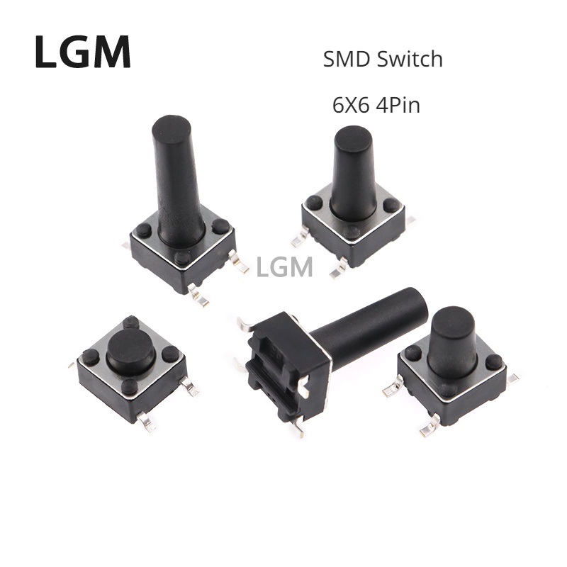 50-100 Chiếc SMD Switch 6 * 6 * 4.3mm 6 * 6 * 5mm 6 / 7 / 8 / 9 / 10 / 11 / 12 / 13 6X6 4Pin Tactile