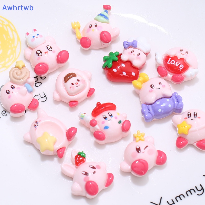 Bộ 2 Dây Buộc Tóc Hình Kẹo / Dâu Tây Kirby Bằng Nhựa Resin Xinh Xắn Cho Búp Bê Mới