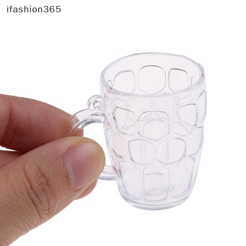 Set 5 Cốc Uống Bia Bằng Nhựa Trong Suốt Dùng Trang Trí Nhà Búp Bê 1: 12