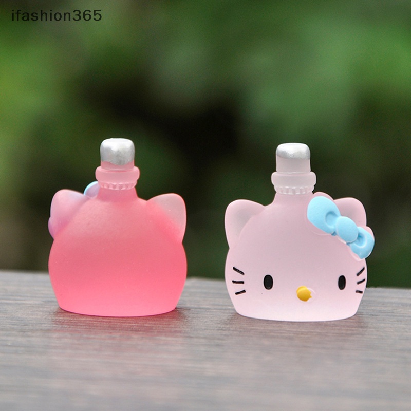 Đồ trang trí Mèo Đeo Nơ / Chai Nước Dạ Quang Thu Nhỏ Dùng Trang Trí Tiểu Cảnh ifashion365