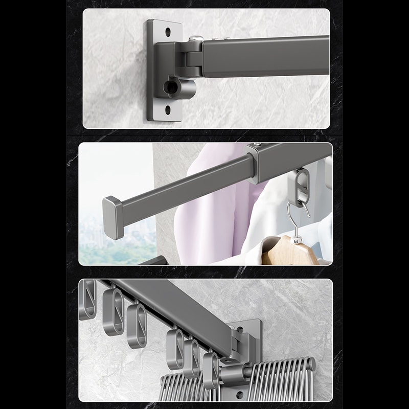 Móc Phơi Đồ Gắn Tường Có Thể Xoay Tiện Dụng