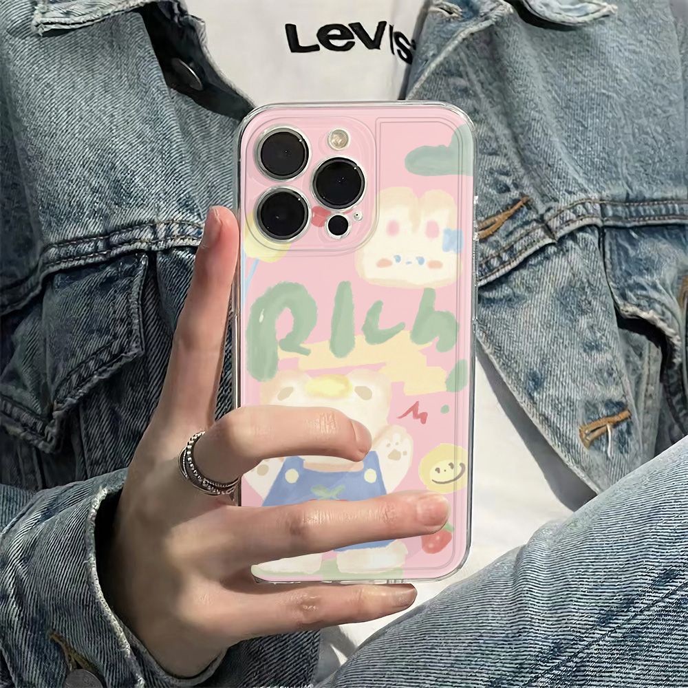 ✅Ốp Điện Thoại Dẻo Họa Tiết Chú Gấu &amp; Cherry Dễ Thương Chống Sốc Cho Iphone1211 6In78 IXTP 14pro13 plus