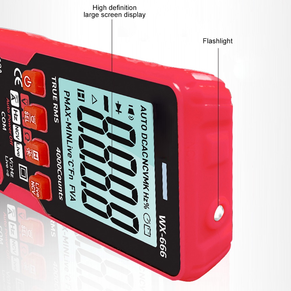 Vạn Năng Kế Kỹ Thuật Số Mini VOKTTA WX666 Đếm 4000counts Có Đèn Pin