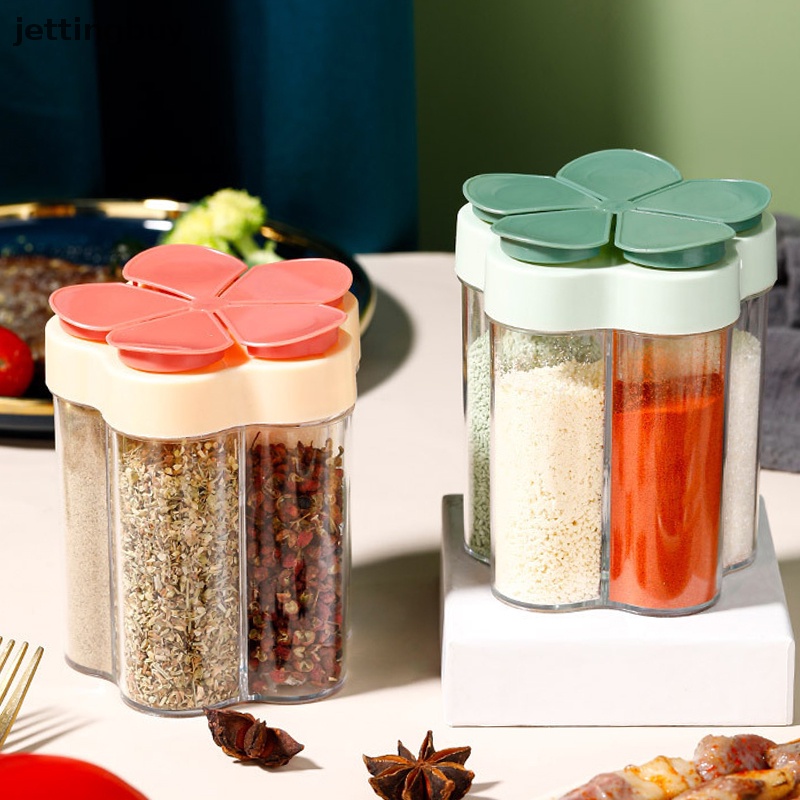 Hộp Đựng Gia Vị 5 Ngăn 5 Trong 1 Bằng Nhựa Trong Suốt Có Nắp Cho Tiệc BBQ