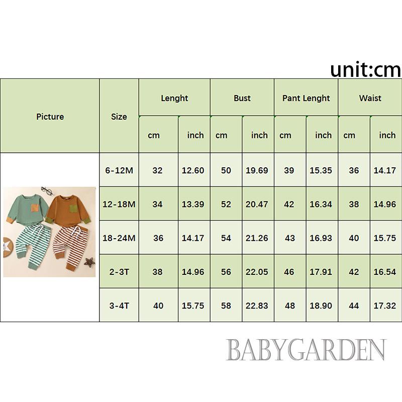 Set Đồ Mùa Thu 2 Món Gồm Áo Thun Tay Dài Có Túi Màu Sắc Tương Phản Và Quần Dài Lưng Thun Kẻ Sọc Cho Bé Trai 6 Tháng - 4 Tuổi