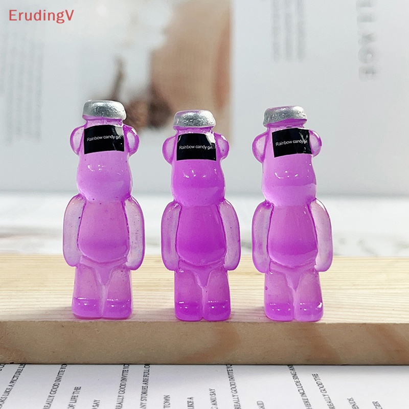 [ErudingV] Set 5 Phụ Kiện Trang Sức Điện Thoại Hình Gấu Dạ Quang Bằng Nhựa Resin Thủ Công DIY
