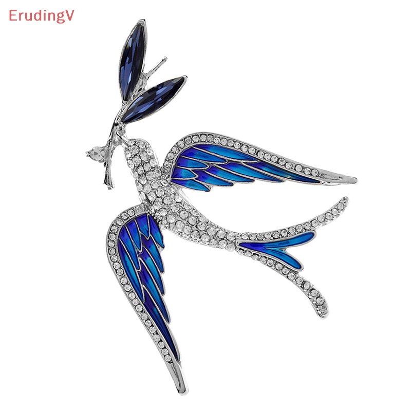 Ghim Cài Áo Hình Chim Én Bay Đính Đá Pha Lê Tráng Men Thời Trang Cho Nữ