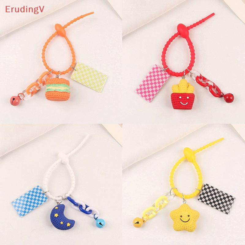 DELL [ErudingV] Móc Khóa Hình Hamburger Mặt Trăng Ngôi Sao Dễ Thương Trang Trí Ba Lô [Mới]