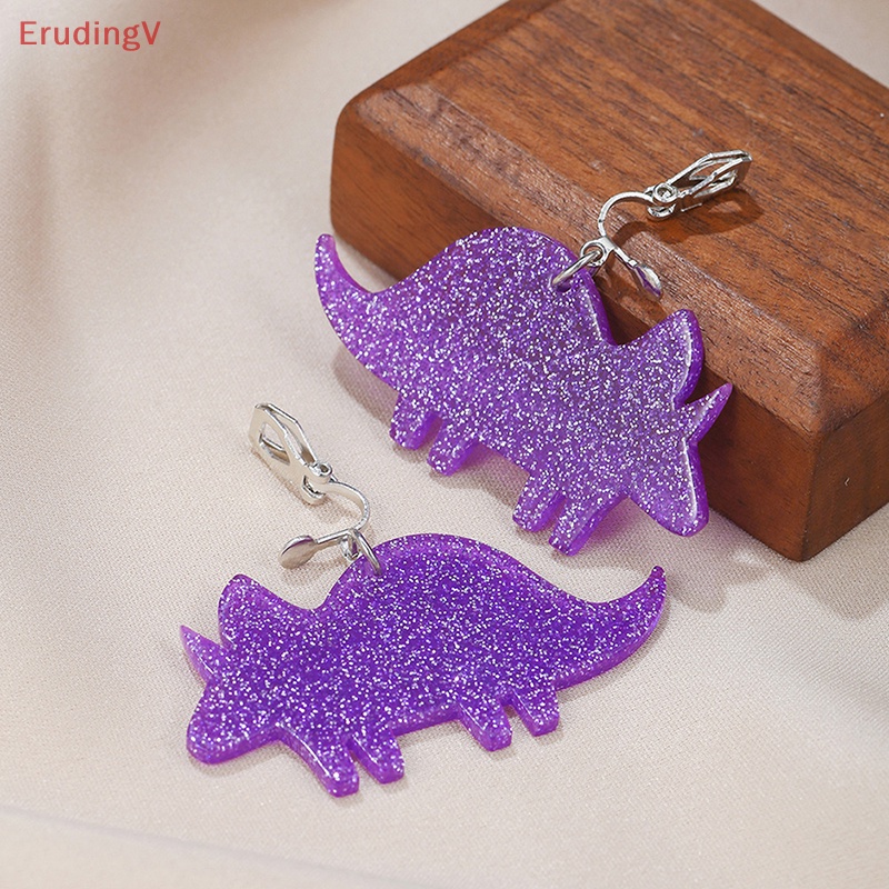 1 Cặp Bông Tai Hình Khủng Long Bằng Acrylic Nhiều Màu Dễ Thương Cho Bé Gái