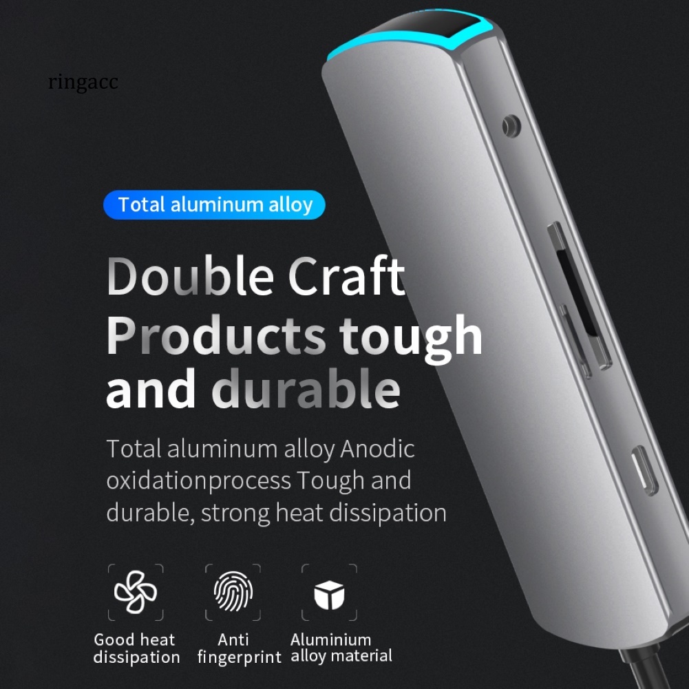 Đầu Đọc Thẻ Nhớ Chuyển Đổi 8 Trong 1 Type-C Sang 4K HDMI