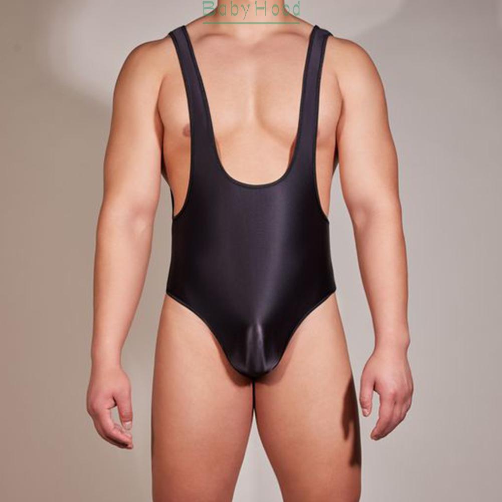 Shiny Men's Backless Sleeveless Thong Leotard Bodysuit Underwear Fitness Swimwear#BBHOOD