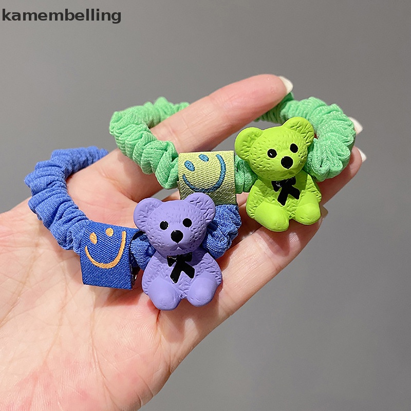 1 Dây Cột Tóc Co Dãn Màu Sắc Kẹo Ngọt Hình Chú Gấu Đáng Yêu