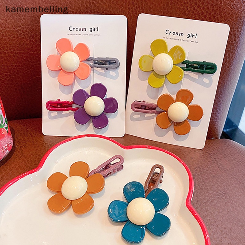 Set 2 Kẹp Tóc Hình Bông Hoa Dễ Thương Cho Bé Gái