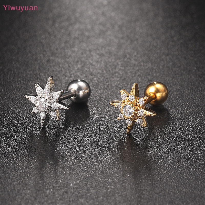1 Khuyên Tai Xoắn Ốc Đính Đá Zircon Mới
