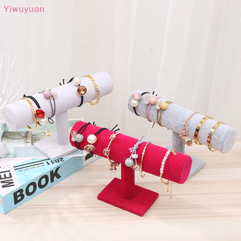 < Yiwuyuan > Giá Đỡ Trưng Bày Trang Sức / Đồng Hồ / Vòng Tay Chữ T Chất Liệu Nhung Cao Cấp Mới