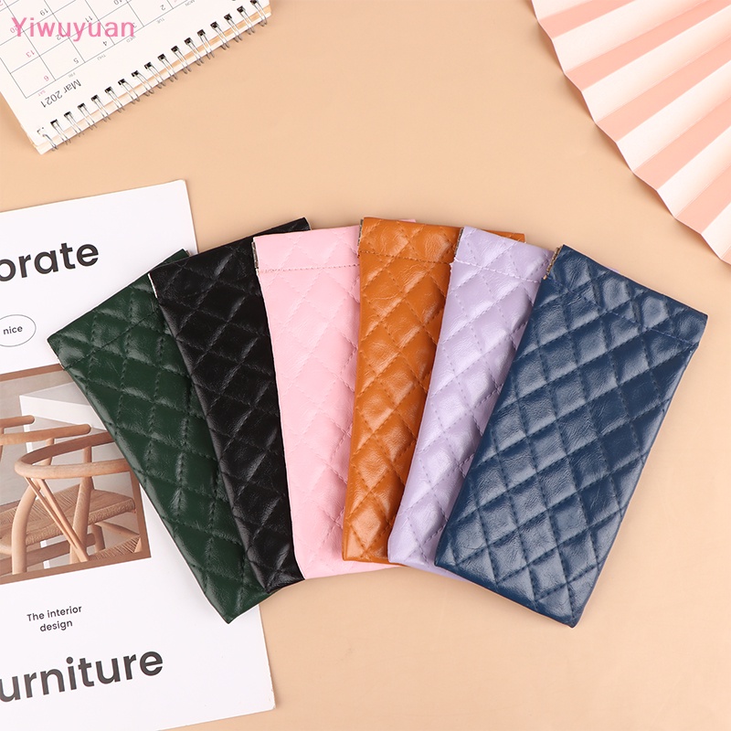 < Yiwuyuan > Túi Đựng Mắt Kính Bằng Da PVC Mềm Chống Nước Có Khóa Lò Xo Đựng Tiền Xu al Mới