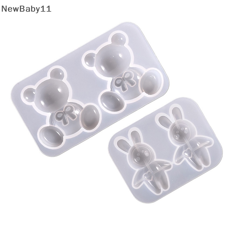 Khuôn Làm Móc Khóa Bằng Silicone Epoxy Resin Hình Thỏ / Gấu Dành Cho Trang Trí DIY