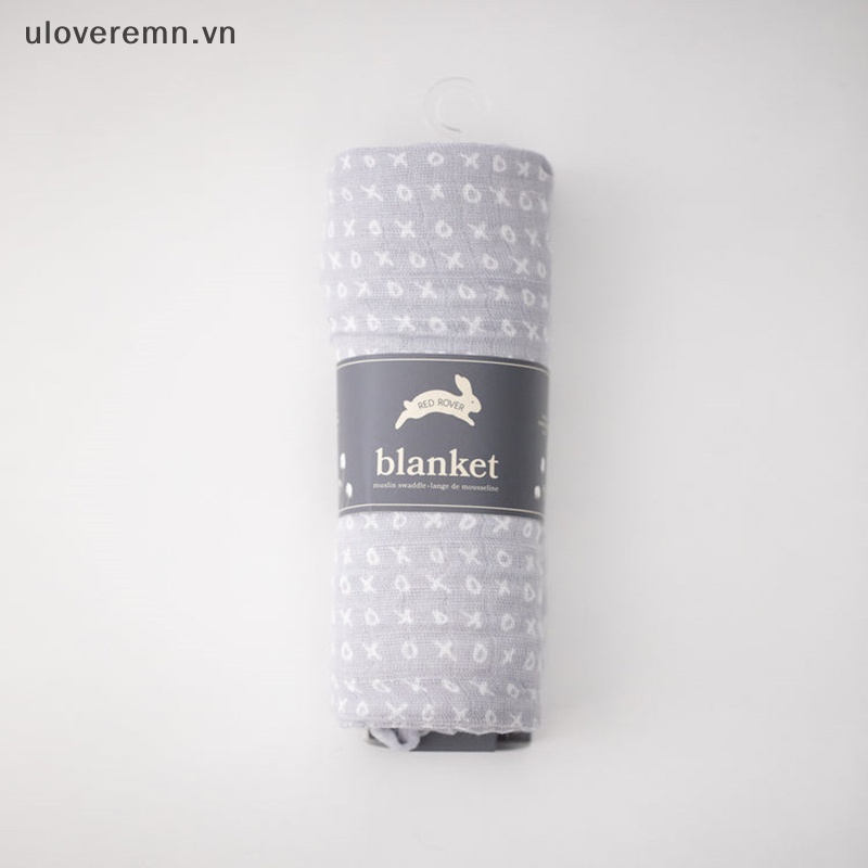 Chăn Quấn Em Bé Chất Liệu Cotton In Chữ Uloveremn Xoxo Muslin
