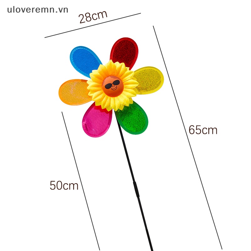 Uloveremn Cối Xay Gió Hình Hoa Hướng Dương Đính Kim Sa Nhiều Màu Sắc Có Thể Gấp Gọn Mang Theo Cắm Trại / Trang