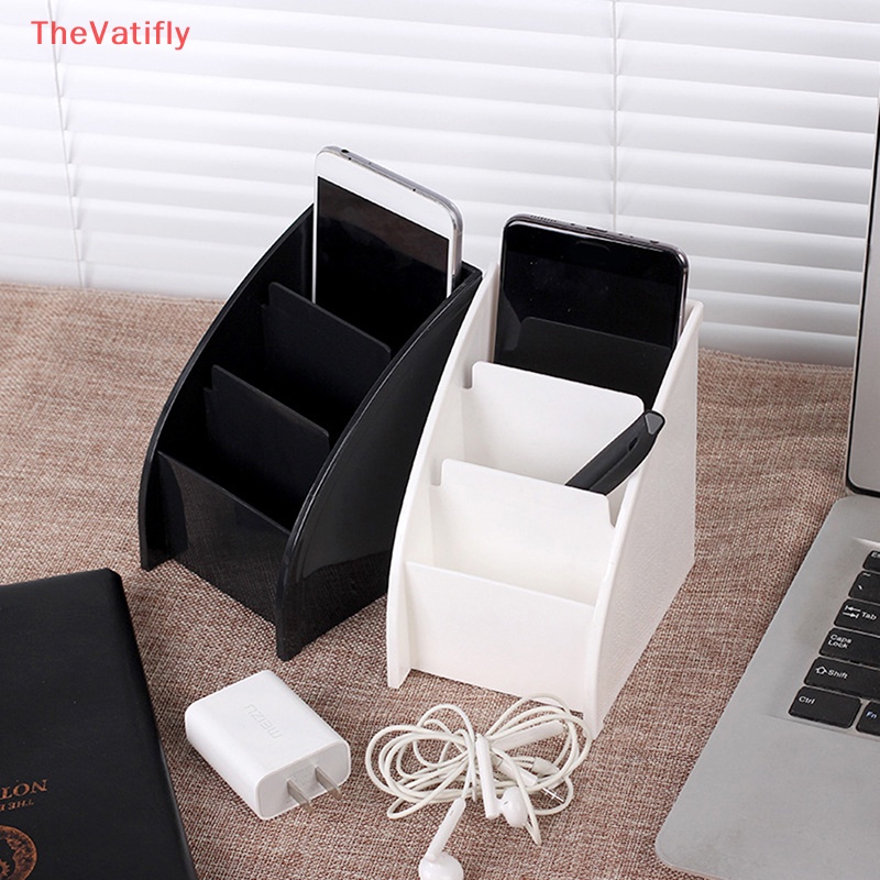 Hộp Đựng Mỹ Phẩm / Điều Khiển Từ Xa 3 Ngăn Để Bàn Làm Việc (Màu Sắc: Trắng B)