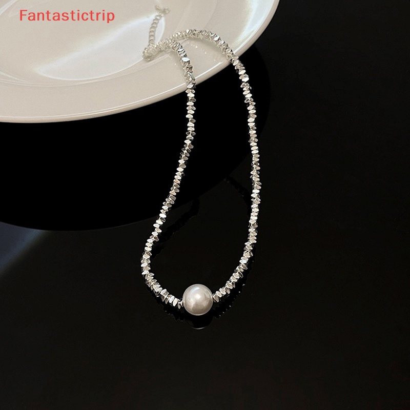 Vòng Cổ Choker Màu Bạc Đính Ngọc Trai Lấp Lánh Thời Trang Cho Nữ