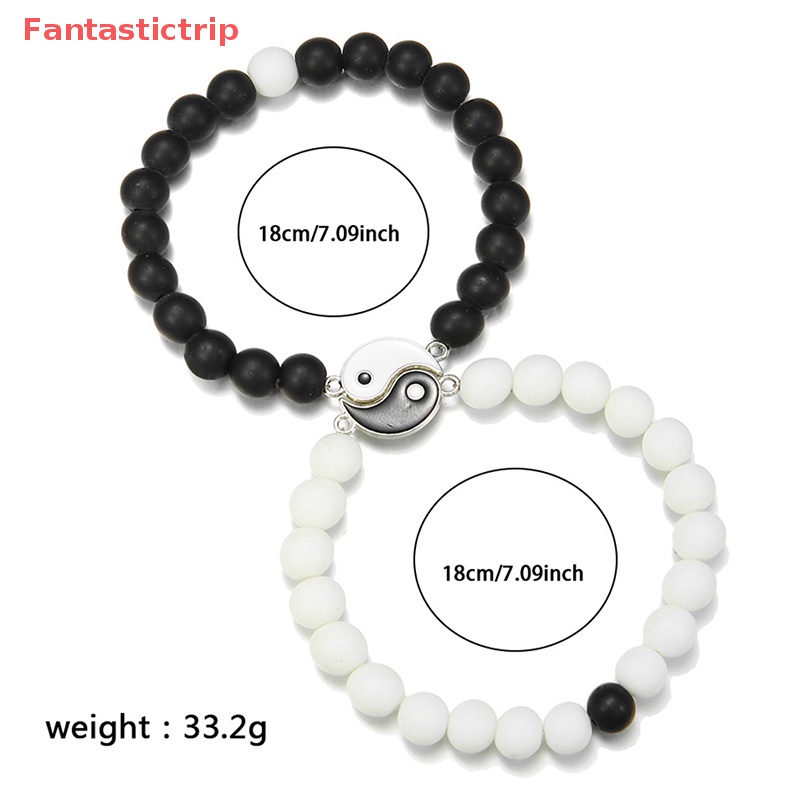 [Fantastictrip] Vòng Tay Chuỗi Hạt Màu Trắng Đen Thời Trang Châu Âu Thái Cực Quyền Phù Hợp Làm Quà Cho Cặp Đôi Mới