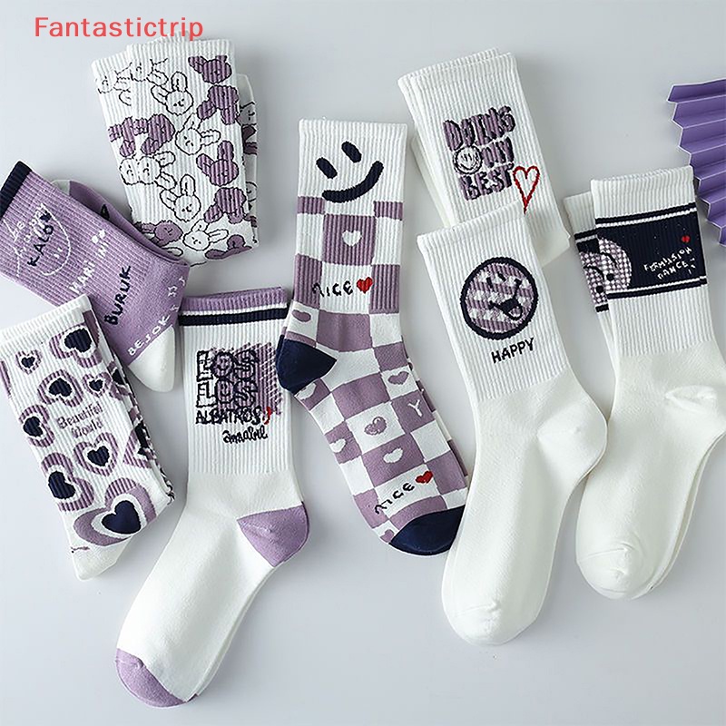 1 Đôi Vớ Thể Thao Bằng Polyester In Họa Tiết Hoạt Hình Dễ Thương Vui Nhộn Phong Cách Harajuku Cho Nam Và Nữ