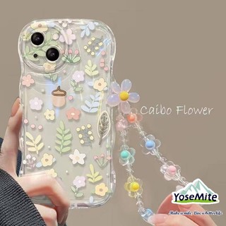 Hoa trường hợp điện thoại tương thích OPPO A17 A57 2022 A77S A76 A96 A16 A16S A74 A95 A55 A54 4G 5G A53 A33 2020 A52 A72 A92 A15S A15S A31 A1K A12E A3S A9 A5 Hoa 3D Wave cong cạnh mềm trong suốt trường hợp điện thoại di động