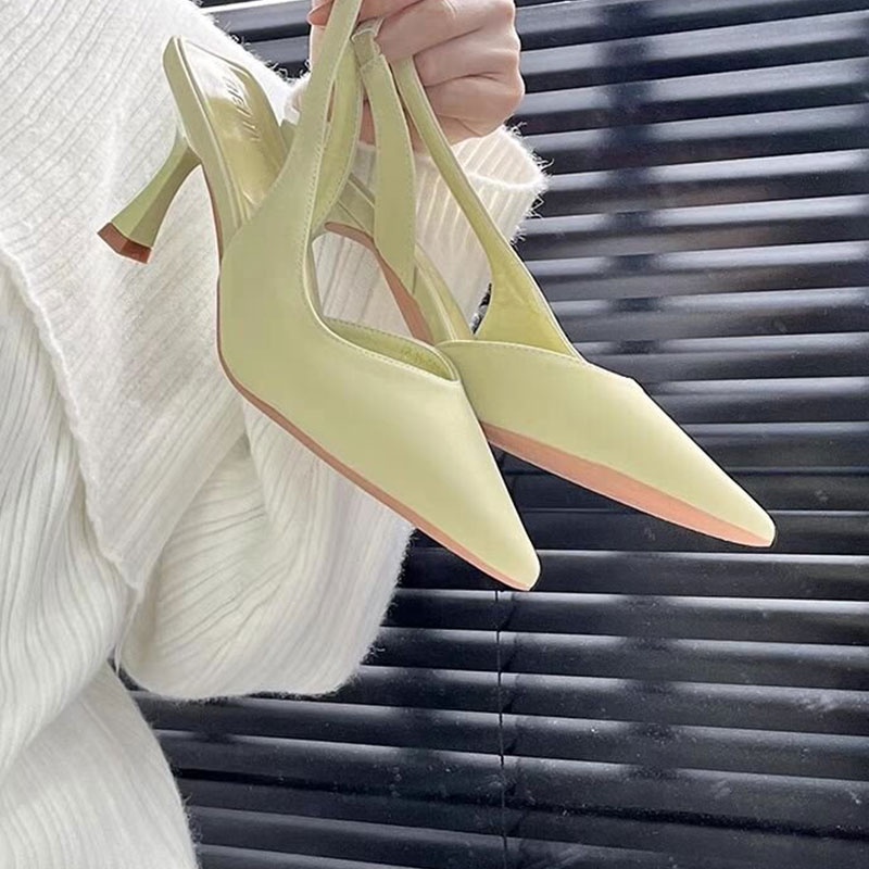 YAOLI  Giày Sandal Cao Gót Mũi Nhọn Thời Trang Mới Cho Nữ