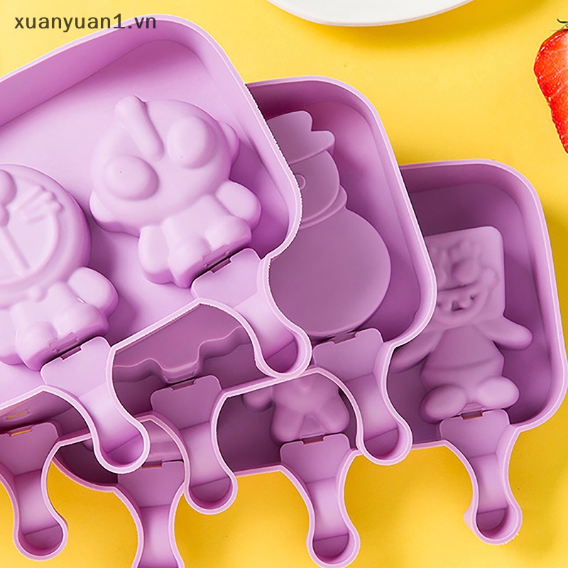 Khuôn Silicon Làm Kem Que Hình Động Vật Hoạt Hình Dễ Thương