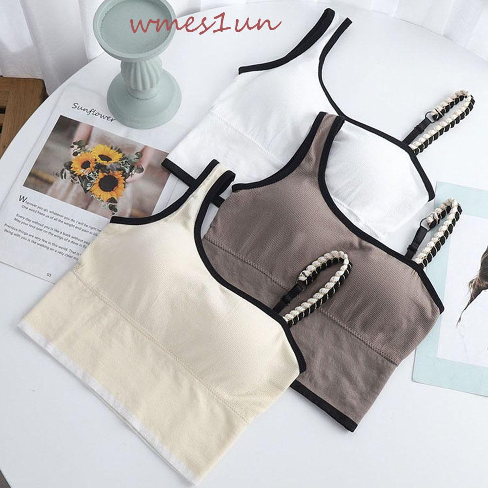 Áo Lót Thể Thao Hai Dây WMES15H Có Đệm Ngực Tháo Rời Được Màu Trơn Dành Cho Nữ