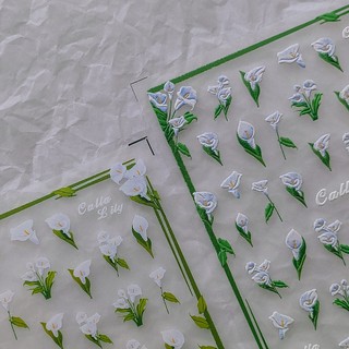 Miếng dán móng tay 5d hình hoa sen ngôn ngữ ts-2635