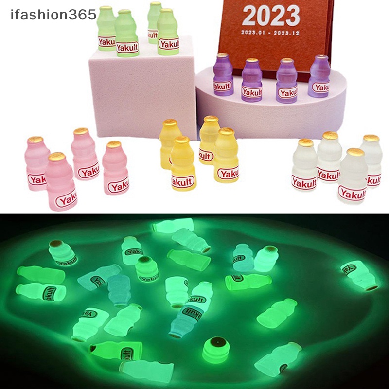 Set 2 Bình Nước Mini Bằng Nhựa Resin Màu Dạ Quang Gắn Bảng Điều Khiển Xe Hơi Đồ Chơi Ifashion ifashion365