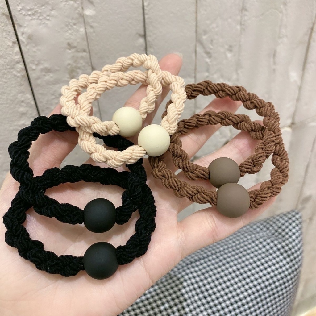 Dây Buộc Tóc Cao Su Co Giãn Màu Cà Phê Mờ Thời Trang Mùa Hè Mới Cho Nữ