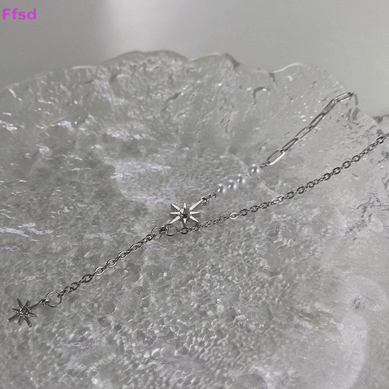{Ffsd} Vòng cổ Mặt Hình Ngôi Sao Đính Đá Zircon Ngọc Trai Thời Trang Mùa Hè Cho Nữ