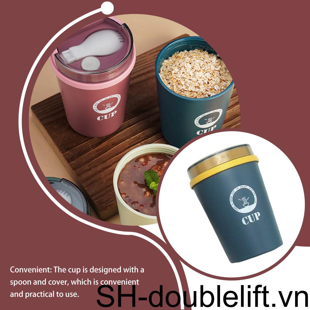 Cốc Uống Cà Phê Trà Sữa Chịu Nhiệt 500ml Có Nắp Đậy Và Muỗng Tiện Dụng Cho Nhà Bếp / Trường Học
