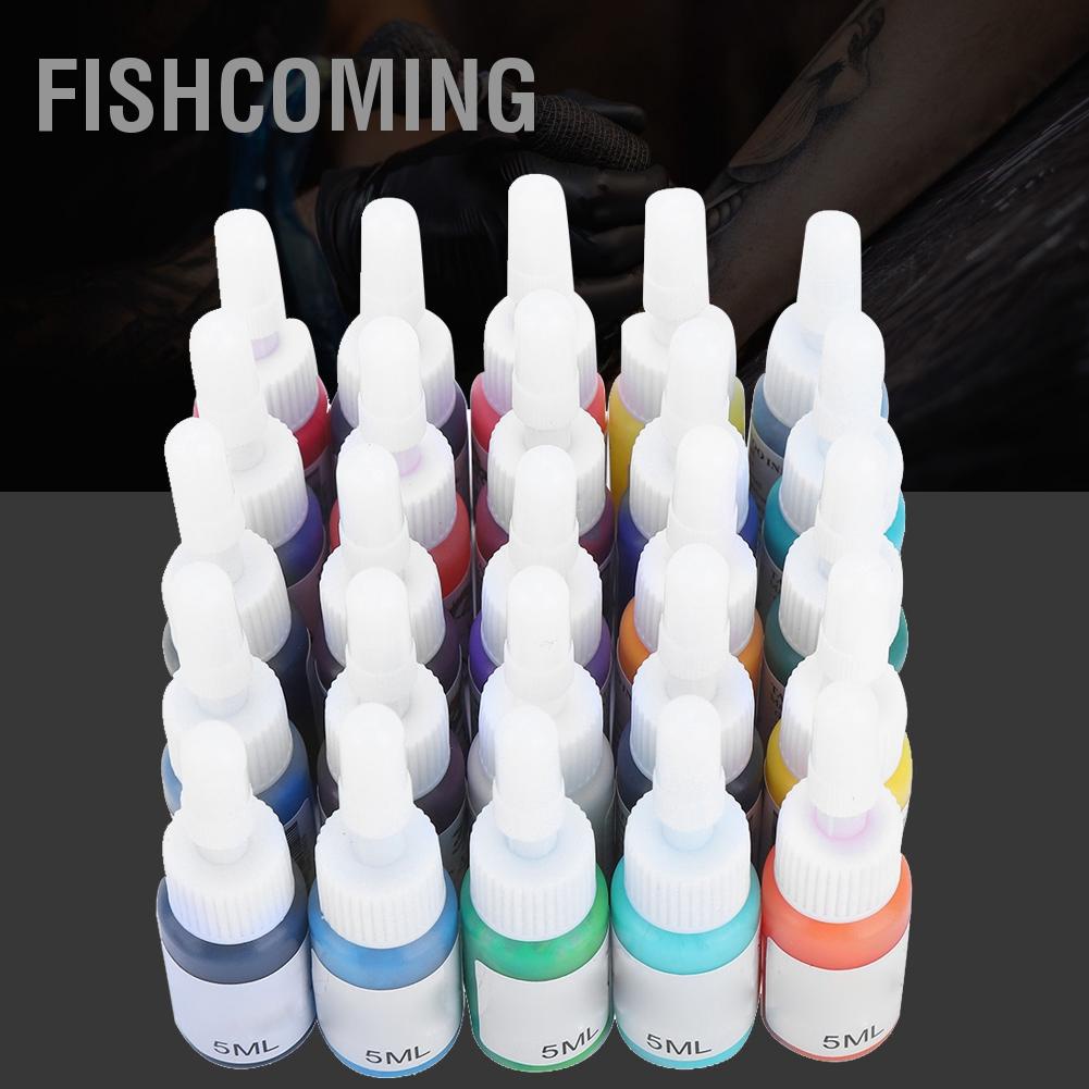 FishComing 25 Cái Mực xăm Microblading chuyên nghiệp Bộ lâu dài Thực hành hình trên cơ thể sắc tố