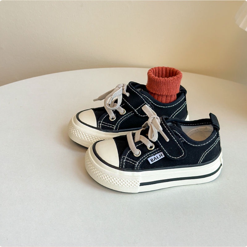 Giày Thể Thao Vải Canvas Đế Mềm Thoáng Khí Khóa Dán Thời Trang Xuân Hè Cho Bé