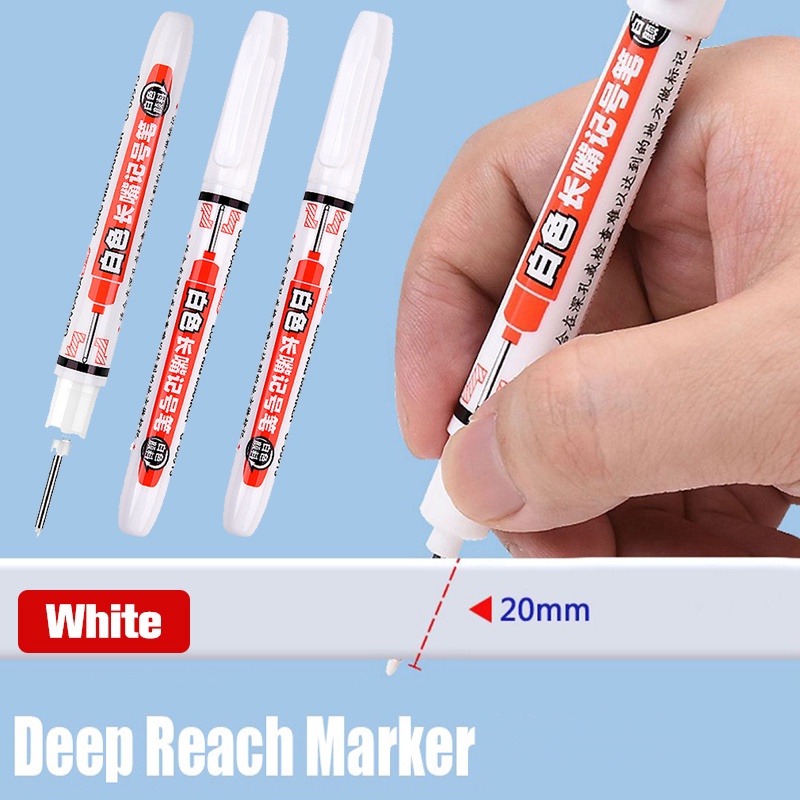 Bút Đánh Dấu Hai Đầu 20mm Màu Trắng Chống Thấm Nước Nhanh Khô