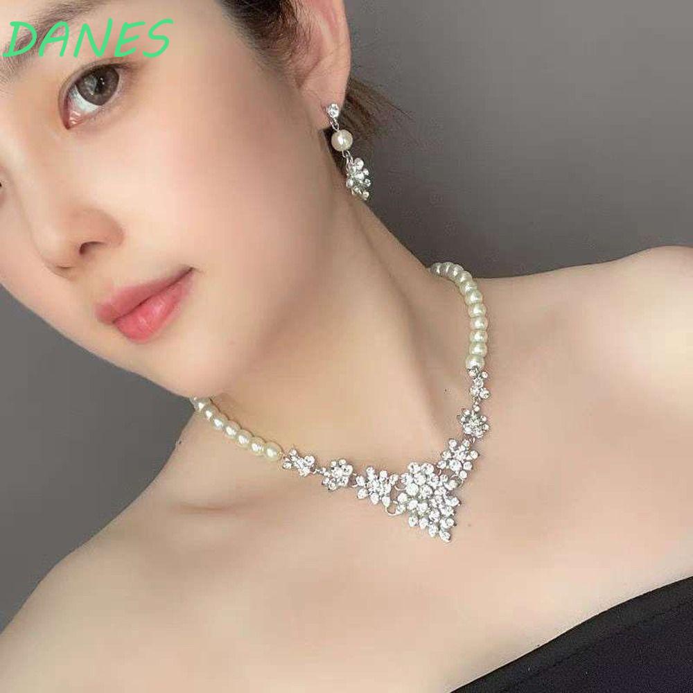 Bộ Khuyên Tai Hợp Kim Dáng Dài Phong Cách Vintage Cho Cô Dâu