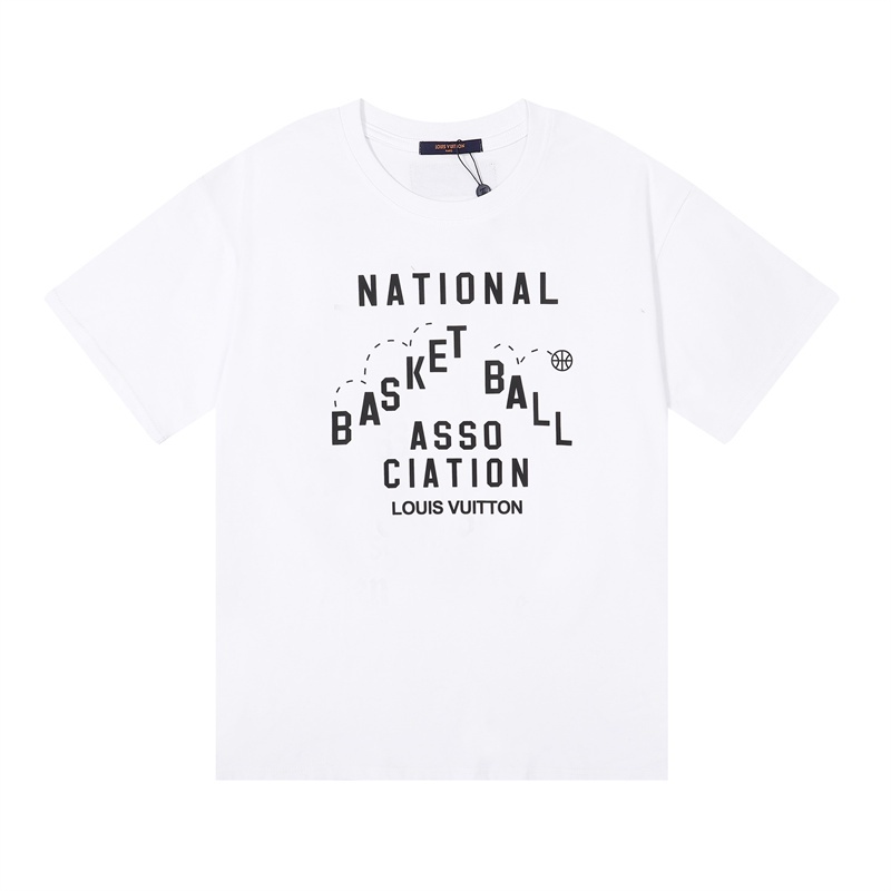 L &amp; V Áo Thun Bóng Rổ Tay Ngắn In Logo Thỏ Phun Kỹ Thuật Số Phiên Bản Giới Hạn 88 Mới Cho Nam Và Nữ