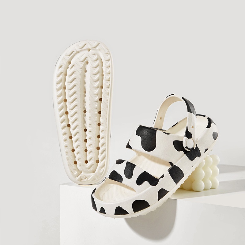 Dép Đi Trong Nhà Đế Dày Mềm Mại In Hình Bò Sữa Dễ Thương Dành Cho Nữ