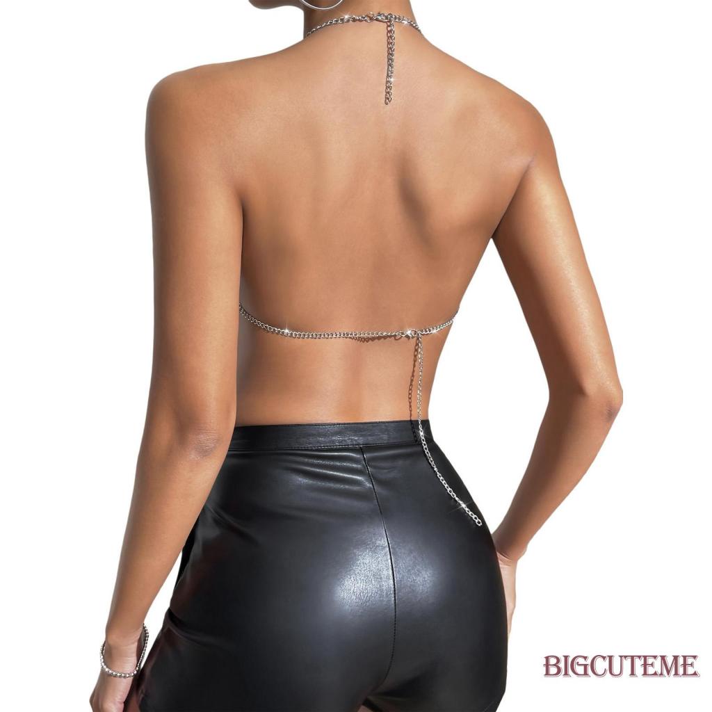 [] - Áo Crop Top Không Tay Đính Kim Sa Bạc Thời Trang Dự Tiệc Cho Nữ