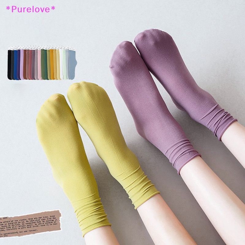Set 1 / 3 / 5 Đôi Vớ Mỏng Nhiều Màu Sắc Thời Trang Xuân Hè Cho Nữ Mới