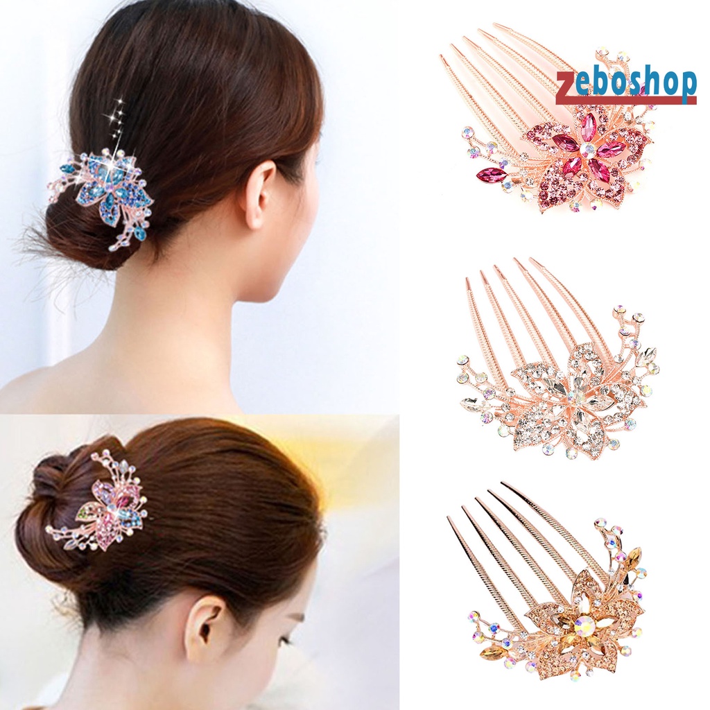 Lược Cài Tóc Đính Đá Chống Trượt Tạo Kiểu Tóc Cho Cô Dâu