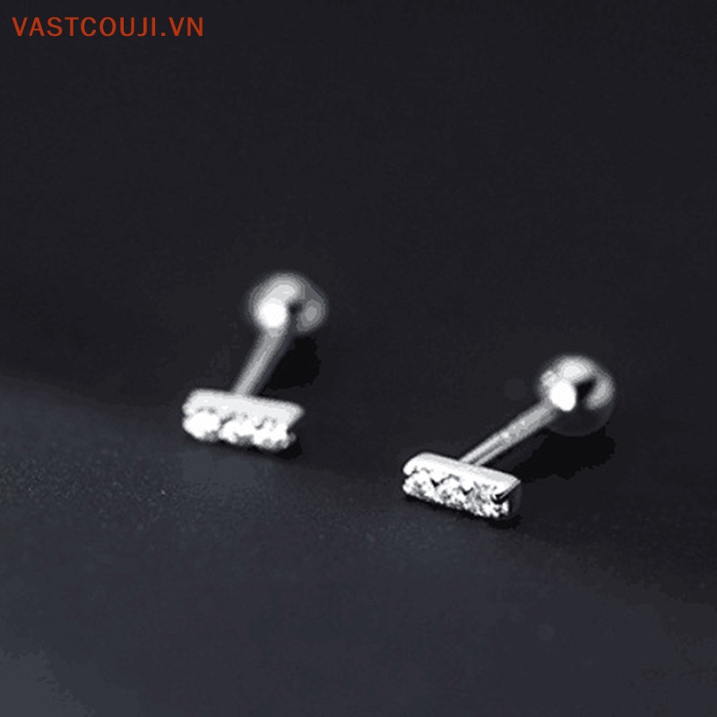 1 Đôi Bông Tai Xỏ Lỗ Kiểu Xoắn Ốc Đơn Giản Cho Nữ