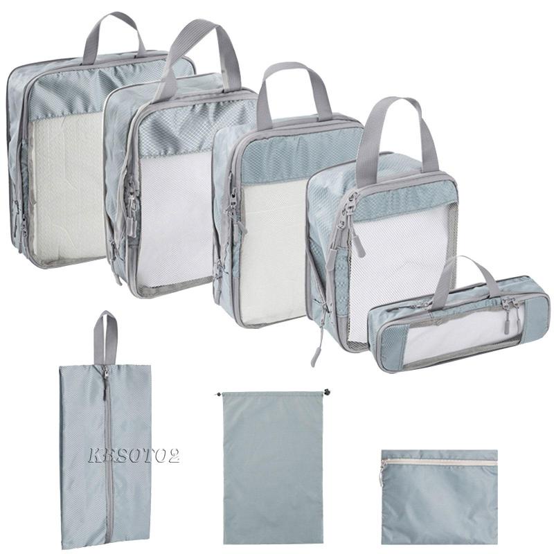 [Kesoto2] 8 Túi Đựng Khối Lập Phương Thoáng Khí Nhỏ Gọn Cho Đi Làm / Đi Làm / Đi