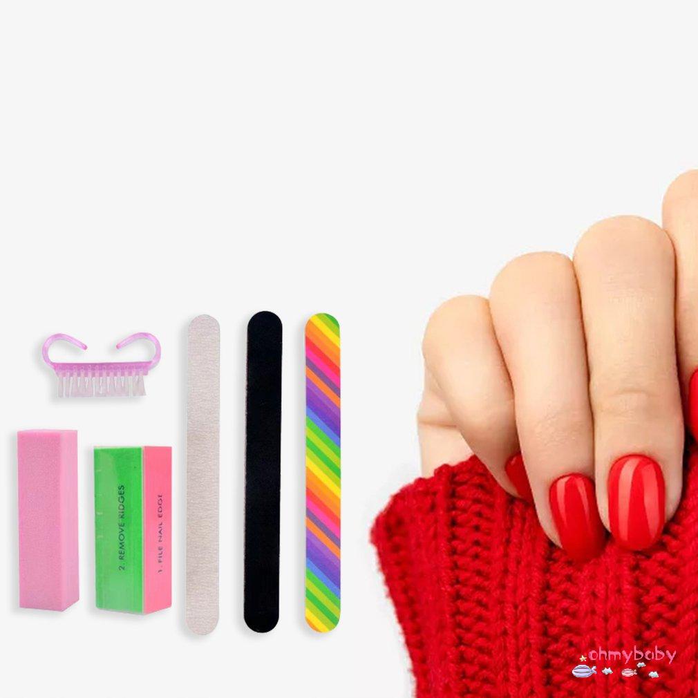 [InStock] Bộ 6 Dụng Cụ Làm Móng Tay Sáng Bóng Đệm Dũa Bàn Chải Bền ĐỆM PHỒNG Nhám Chà Gel dụng Đánh [Z/16]