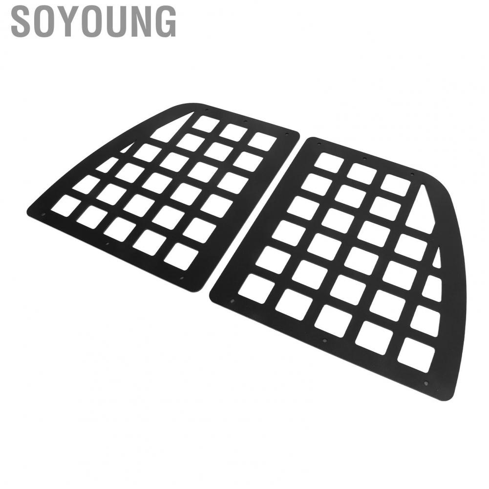 Soyoung Rear Door Storage Panel Rack Rust Proof Aluminium Alloy Car Black for Vehicle